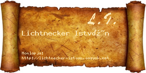 Lichtnecker István névjegykártya